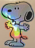 Snoopy Die-Cut Vinyl HOLOGRAPHIC Decal (Solid Fill-Full Color) - Colors Change With Light Direction and Intensity