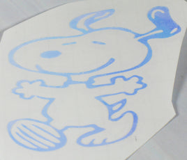 Happy Snoopy Die - Cut Vinyl Decal - Holographic Blue (Color Varies When Viewed At Different Angles) - snoopn4pnuts.com