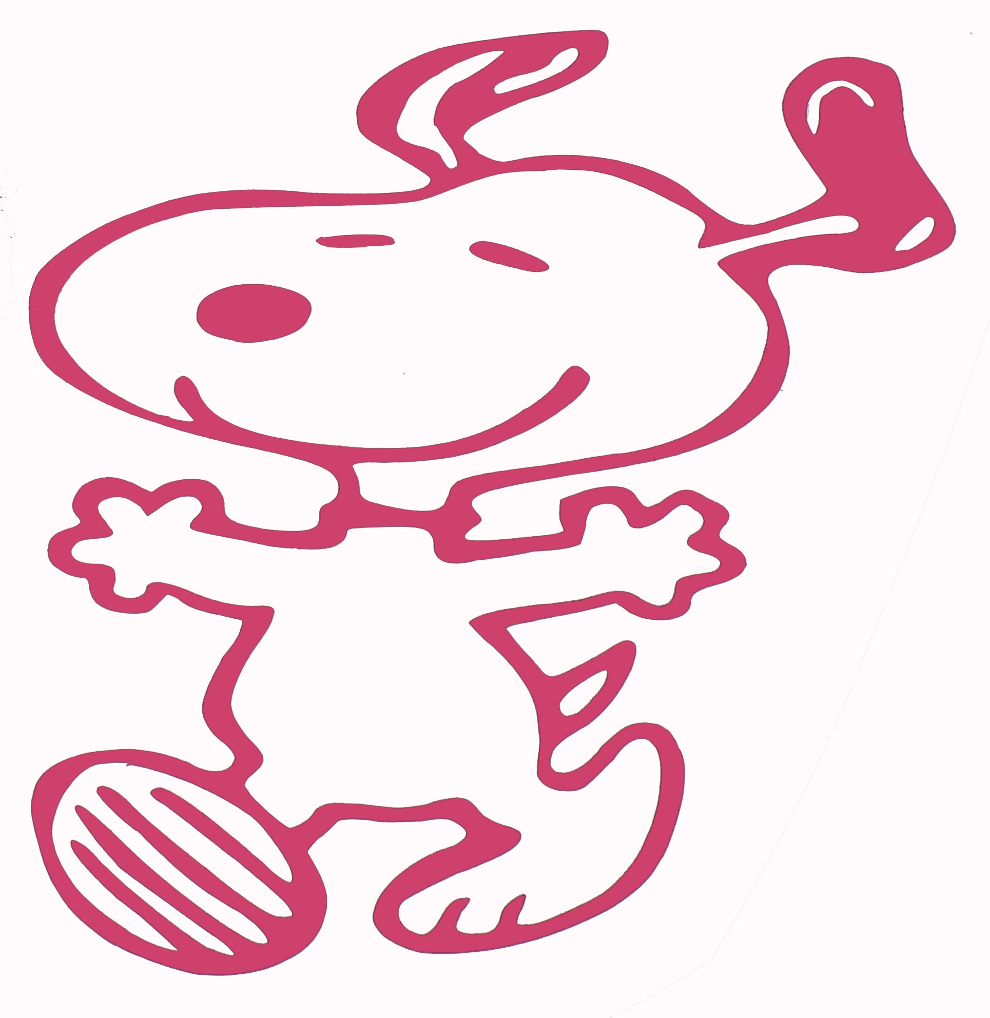 Happy Snoopy Die-Cut Vinyl Decal - Pink | snoopn4pnuts.com