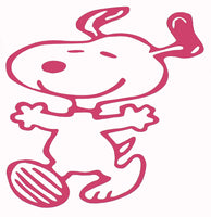 Happy Snoopy Die-Cut Vinyl Decal - Pink