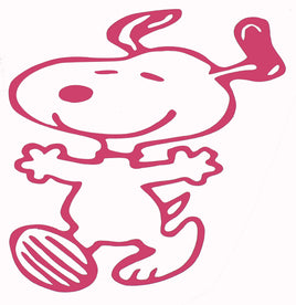 Happy Snoopy Die - Cut Vinyl Decal - Pink - snoopn4pnuts.com