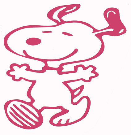Happy Snoopy Die - Cut Vinyl Decal - Pink - snoopn4pnuts.com