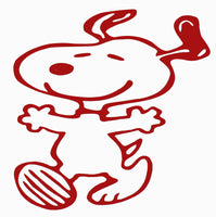 Happy Snoopy Die-Cut Vinyl Decal - Red