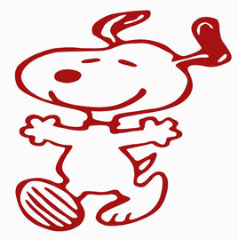 Happy Snoopy Die - Cut Vinyl Decal - Red - snoopn4pnuts.com