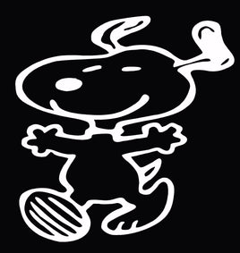 Happy Snoopy Die - Cut Vinyl Decal - White - snoopn4pnuts.com
