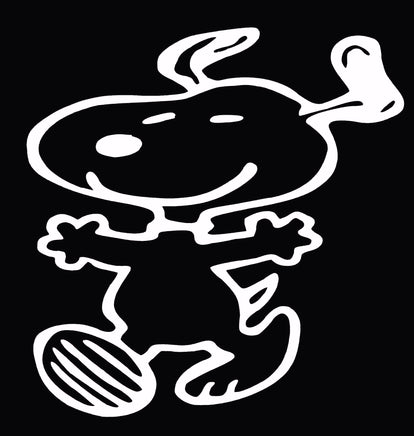 Happy Snoopy Die - Cut Vinyl Decal - White - snoopn4pnuts.com