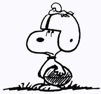 Snoopy Football Die-Cut Vinyl Decal - Black