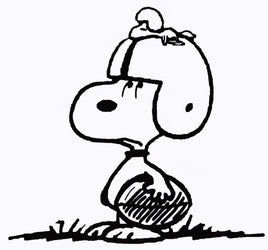 Snoopy Football Die - Cut Vinyl Decal - Black - snoopn4pnuts.com