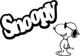 Snoopy Joe Cool Die - Cut Vinyl Decal - Black - snoopn4pnuts.com