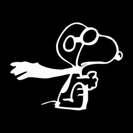 Flying Ace Snoopy Die - Cut Vinyl Decal - White - 12" Long EXTRA LARGE - snoopn4pnuts.com