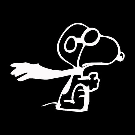 Flying Ace Snoopy Die - Cut Vinyl Decal - White - 12" Long EXTRA LARGE - snoopn4pnuts.com