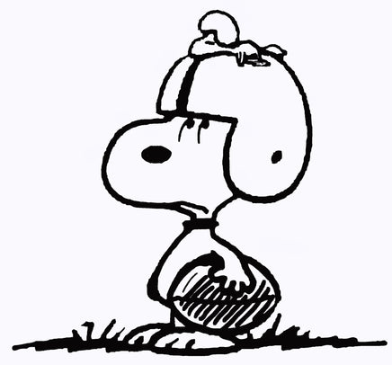 Snoopy Football Die - Cut Vinyl Decal - Black - snoopn4pnuts.com