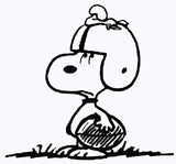Snoopy Football Die-Cut Vinyl Decal - Black