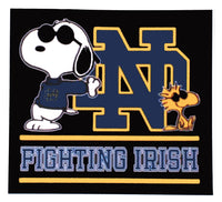 Snoopy College Football Indoor/Outdoor Waterproof Vinyl Decal - Notre Dame Fighting Irish