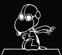 Flying Ace Snoopy Die-Cut Vinyl Decal - White