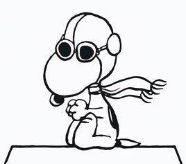 Flying Ace Snoopy Die-Cut Vinyl Decal - Black
