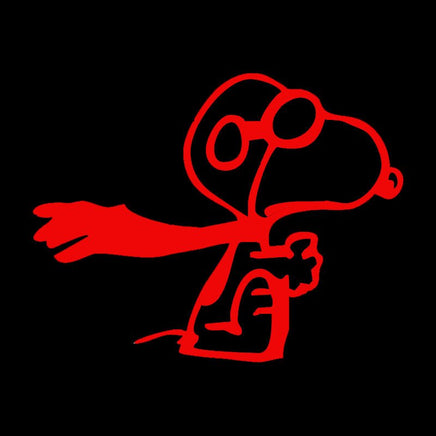 Flying Ace Snoopy Die - Cut Vinyl Decal - Red - 14" Long SUPER SIZED! - snoopn4pnuts.com