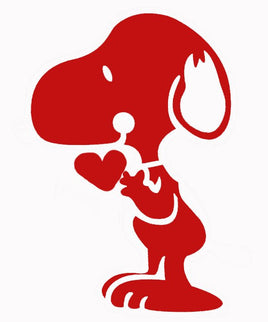 Snoopy's Heart Indoor/Outdoor Die - Cut Vinyl Decal - Red (Solid Fill - Full Color) - snoopn4pnuts.com