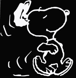 Happy Snoopy Die - Cut Vinyl Decal - White - snoopn4pnuts.com