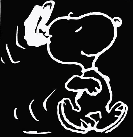 Happy Snoopy Die - Cut Vinyl Decal - White - snoopn4pnuts.com