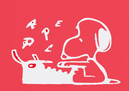 Snoopy Literary Ace Typing Die - Cut Vinyl Decal - White - snoopn4pnuts.com