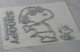 Snoopy Thick Faux - Chrome Self - Adhesive Car, Laptop, Luggage Vinyl Emblem Set (3 Different Sets To Choose From) - snoopn4pnuts.com