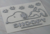 Snoopy Thick Faux - Chrome Self - Adhesive Car, Laptop, Luggage Vinyl 7 - Piece Emblem Set (3 Different Sets To Choose From) - snoopn4pnuts.com