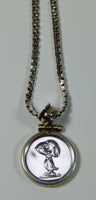 Snoopy Vintage Sterling Silver Necklace With Coin-Style Pendant - RARE!