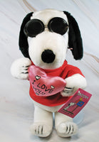 Joe Cool Snoopy Vintage Plush Doll With Pillow Heart - I Love You!