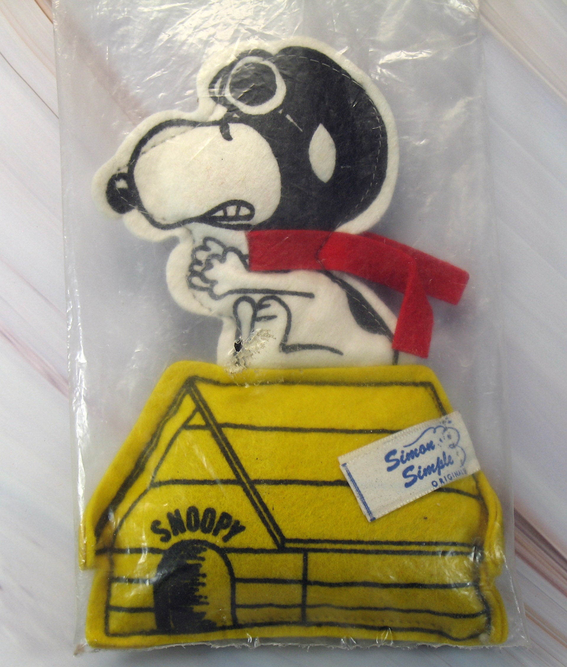 Snoopy Flying Ace Vintage Simon Simple Bean Bag RARE!