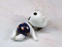Snoopy Sunbathing Mini Porcelain Figurine With Clear Glass Sunglasses - RARE! (Near Mint) - snoopn4pnuts.com