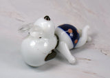 Snoopy Sunbathing Mini Porcelain Figurine With Clear Glass Sunglasses - RARE!   (Near Mint)