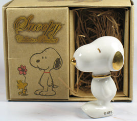 Snoopy Gold - Plated Porcelain Figurine - snoopn4pnuts.com