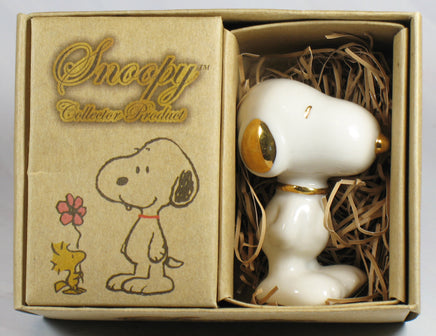 Snoopy Gold - Plated Porcelain Figurine - snoopn4pnuts.com