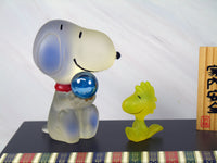 Snoopy and Woodstock Chinese Figurine Set With Gazing Ball and Wood Display Stand - RARE! - snoopn4pnuts.com