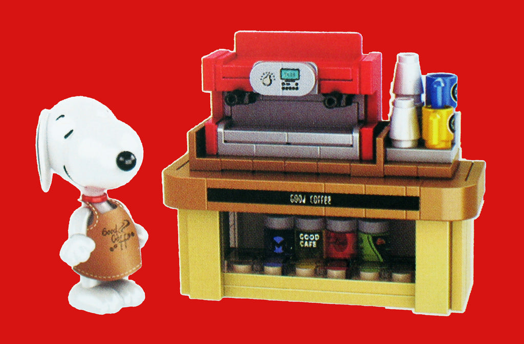 Snoopy Lego Blocks-Style Grocery Store Display - Coffee Stand