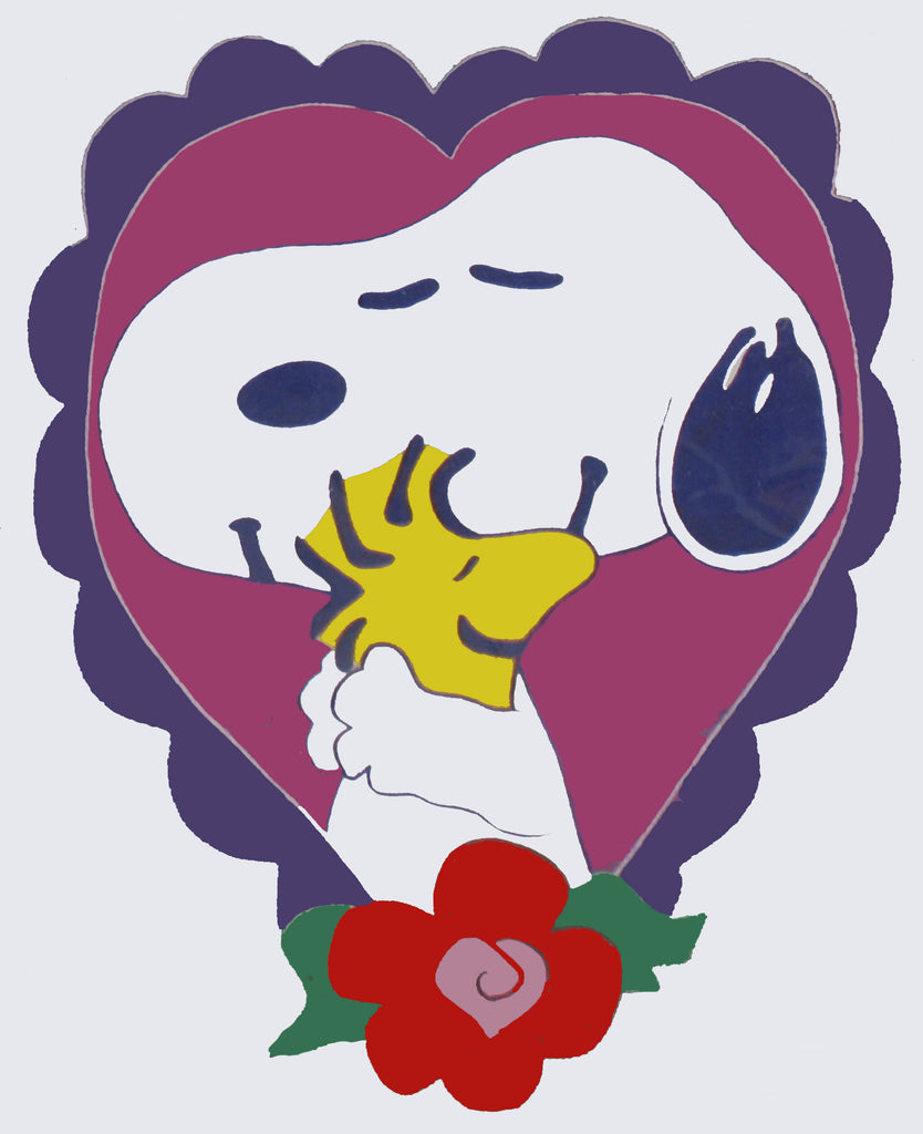Snoopy and Woodstock Forever Friends Heart-Shaped Flag