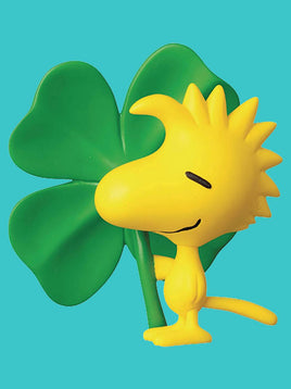 Peanuts Double - Sided Linen Flag - Woodstock St. Patrick's Day 4 - Leaf Clover - snoopn4pnuts.com