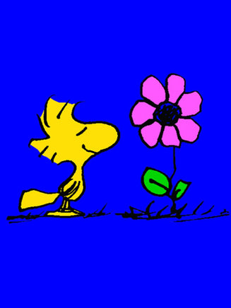 Peanuts Double - Sided Linen Flag - Woodstock's Flower - snoopn4pnuts.com
