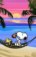 Peanuts Double - Sided Linen Flag - Snoopy "Beach" Beer - snoopn4pnuts.com