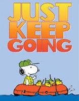 Peanuts Double - Sided Linen Flag - Snoopy Just Keep Going - snoopn4pnuts.com