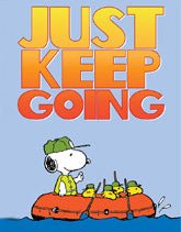 Peanuts Double - Sided Linen Flag - Snoopy Just Keep Going - snoopn4pnuts.com