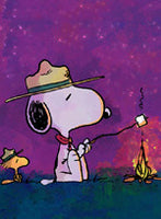 Peanuts Double-Sided Flag - Snoopy Scout Campfire