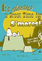 Peanuts Double - Sided Linen Flag - Snoopy Camping and S'Mores! - snoopn4pnuts.com