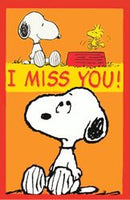 Peanuts Double - Sided Linen Flag - Snoopy I Miss You! - snoopn4pnuts.com