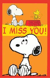 Peanuts Double - Sided Linen Flag - Snoopy I Miss You! - snoopn4pnuts.com