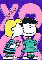 Peanuts Double - Sided Linen Flag - Schroeder Kisses Lucy XO - snoopn4pnuts.com