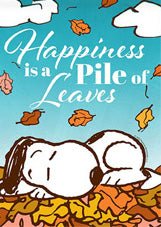 Peanuts Double - Sided Linen Flag - Snoopy Fall Leaves - snoopn4pnuts.com