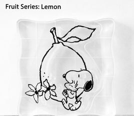 Peanuts Fruit Series Clear Vinyl Stamp On Thick Acrylic Block - Lemon (Same Pliability As Rubber!)