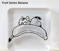 Peanuts Fruit Series Clear Vinyl Stamp On Thick Acrylic Block - Banana (Same Pliability As Rubber!)
